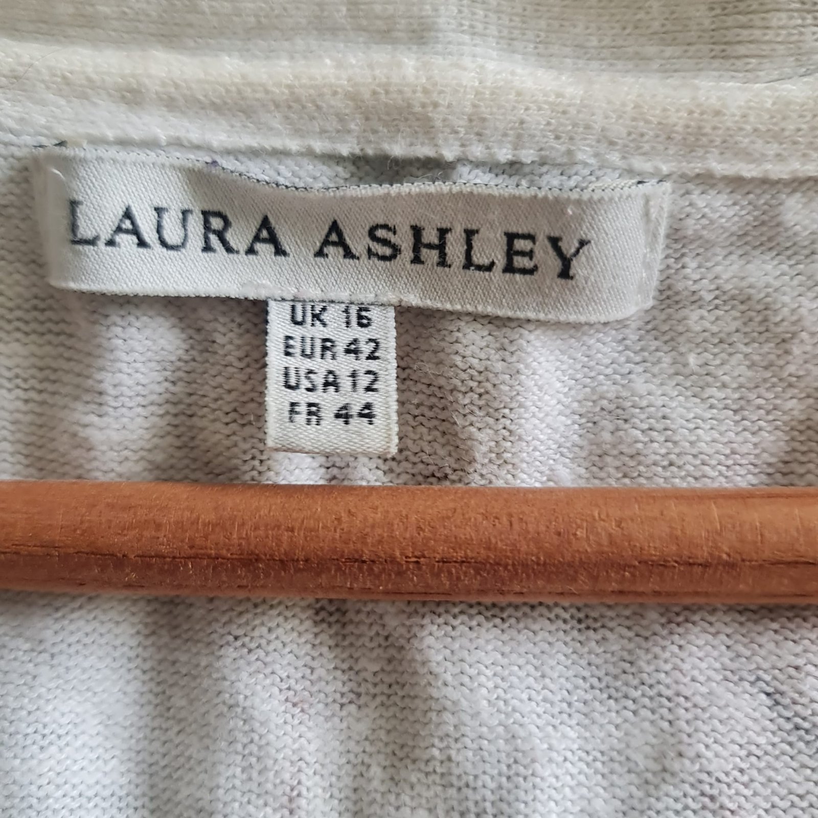 Laura Ashley Womens White Multi Leaf Print Cardigan UK 16 - Image 2