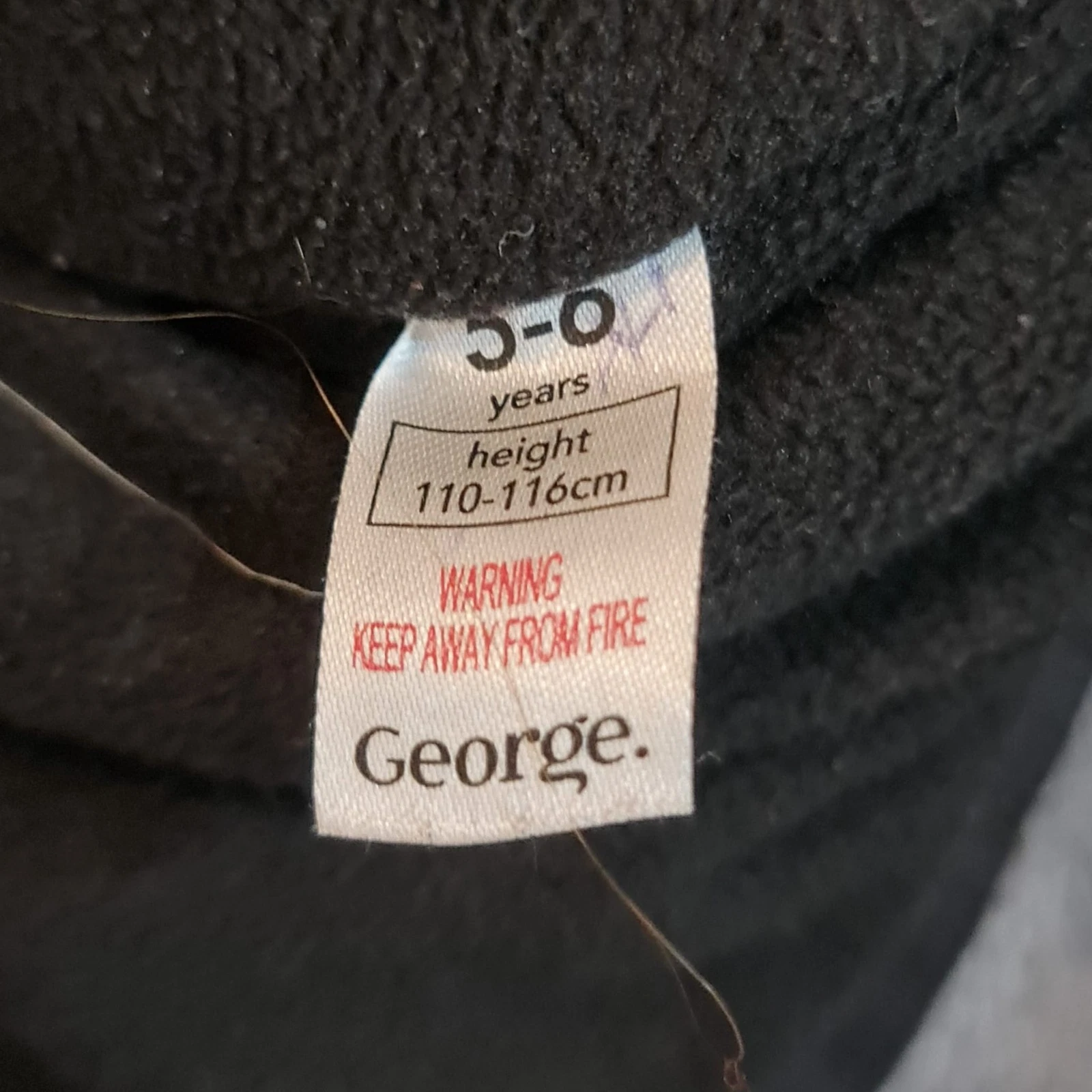 George Boys Black Hooded Winter Jacket 5–6 Years (110–116 cm) - Image 3