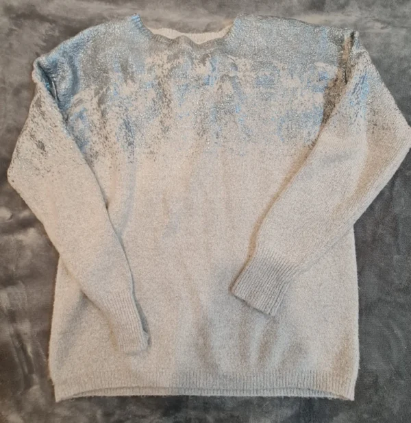 NEXT Women’s Metallic Silver Ombre Jumper UK 12 Soft Knit Sweater