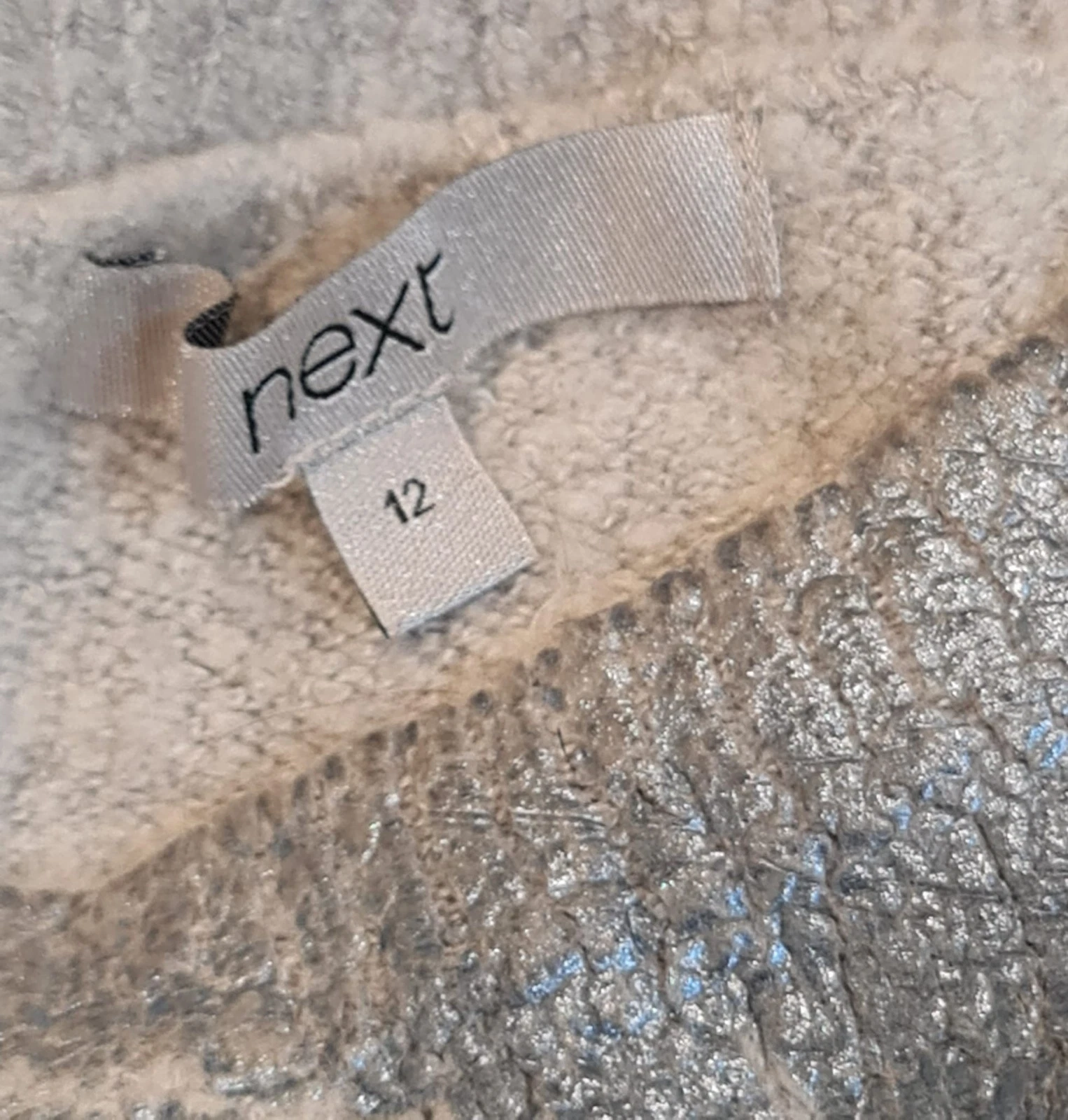 NEXT Women’s Metallic Silver Ombre Jumper UK 12 Soft Knit Sweater - Image 2