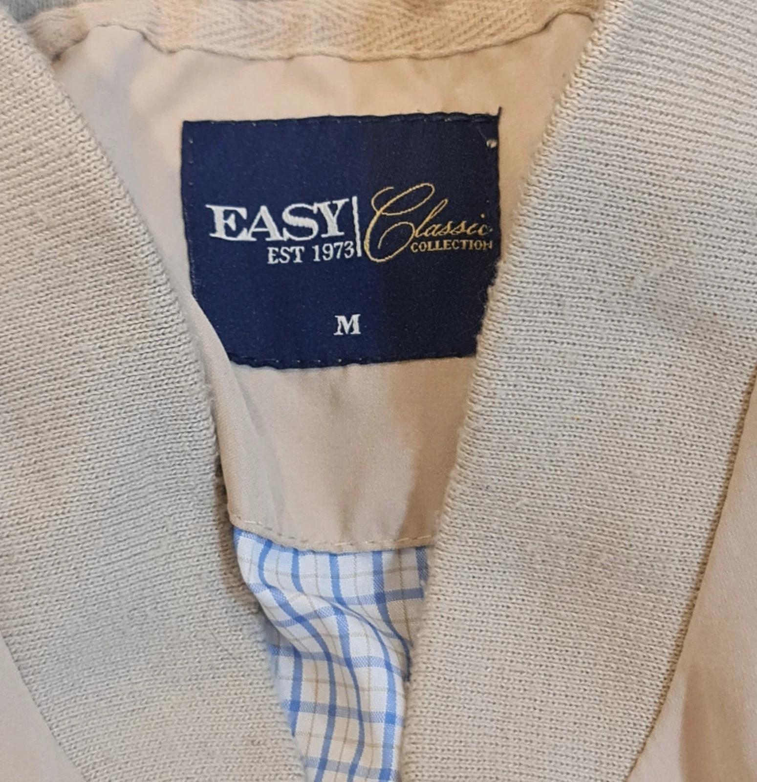 Easy Classic Men’s Beige Harrington Jacket Size M - Image 2