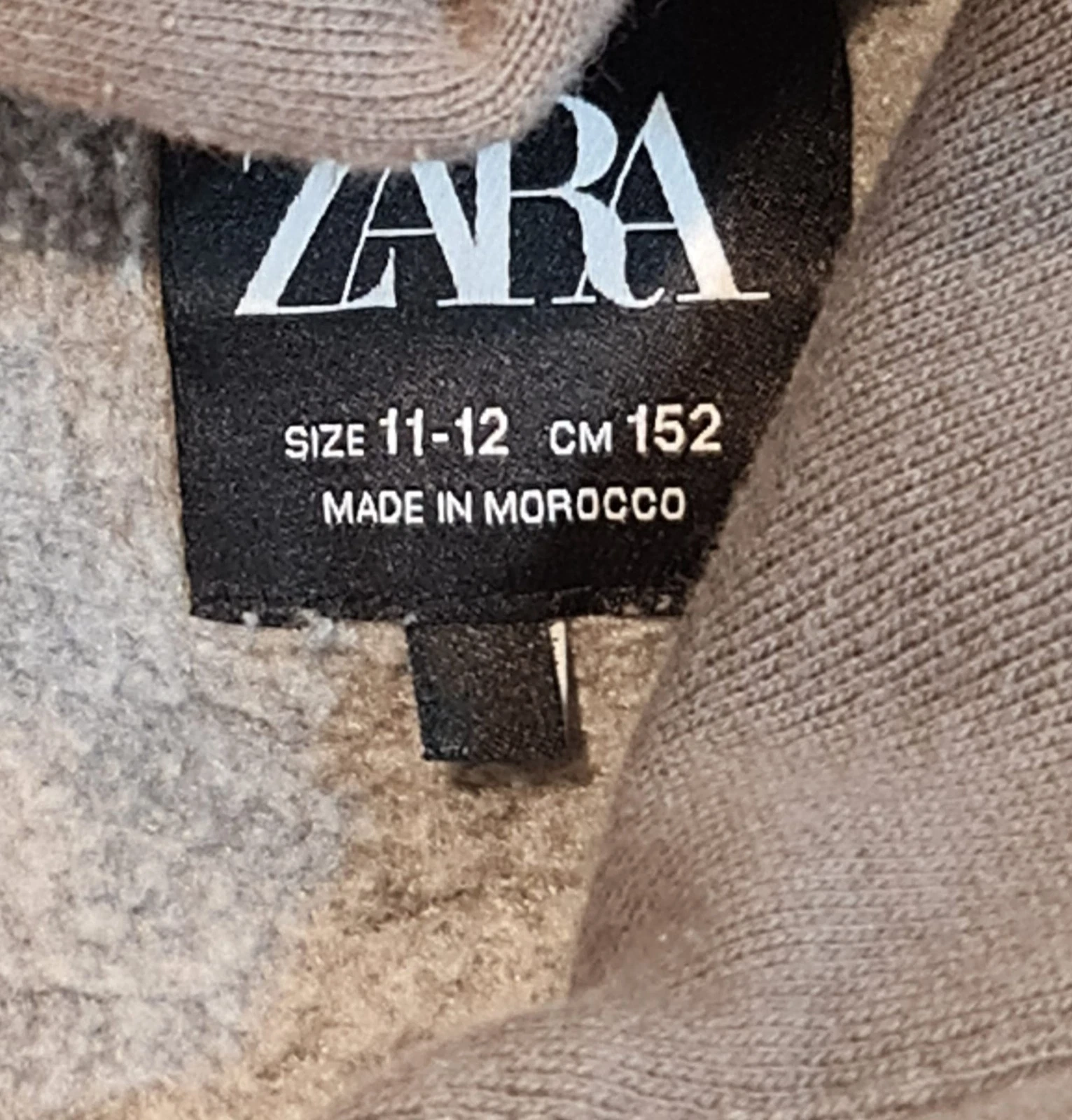 Zara Boys’ Grey Cotton Hoodie 11–12 Years 152 cm - Image 3