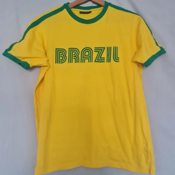 Burton Brazil Number 10 Ringer T-Shirt Yellow Green M