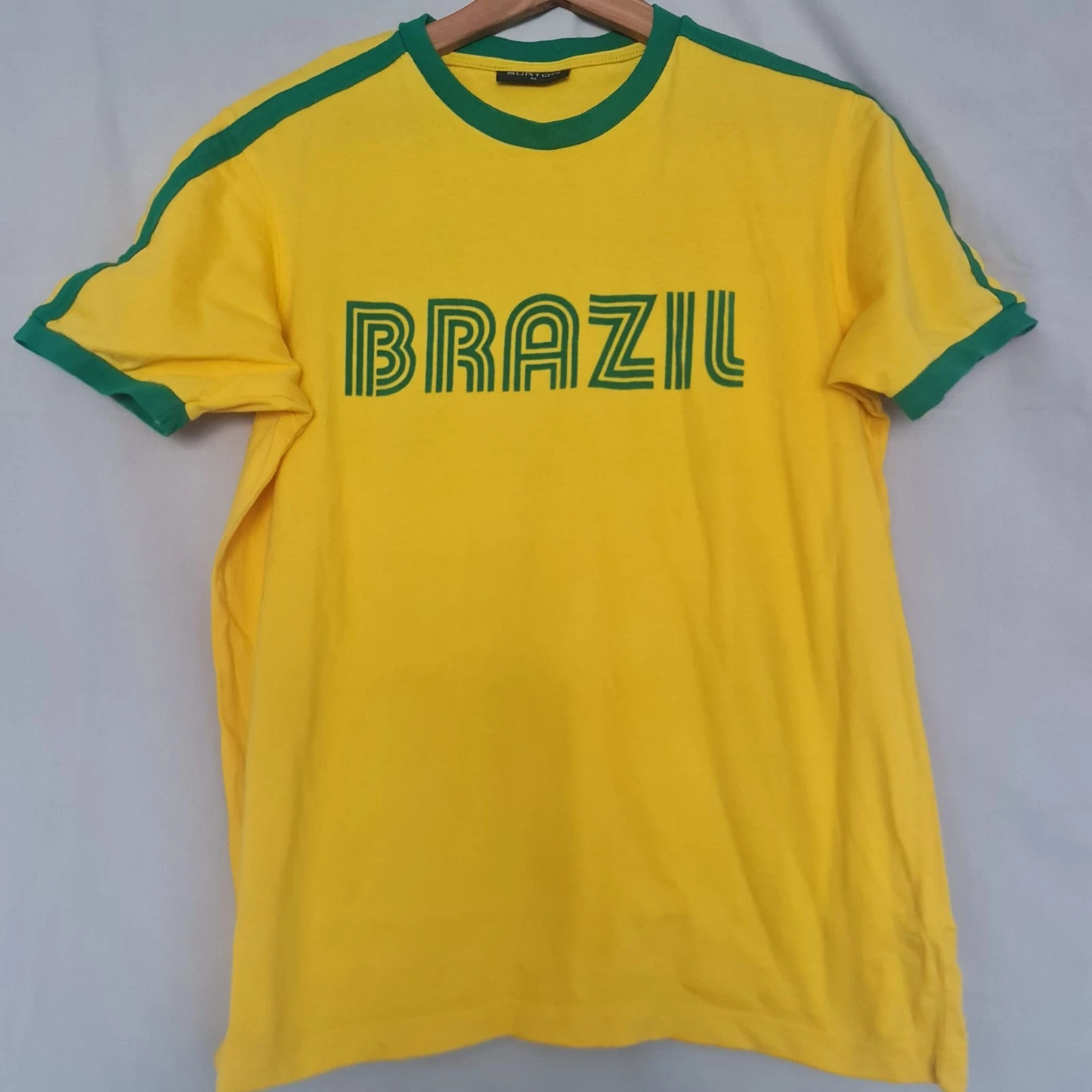 Burton Brazil Number 10 Ringer T-Shirt Yellow Green M