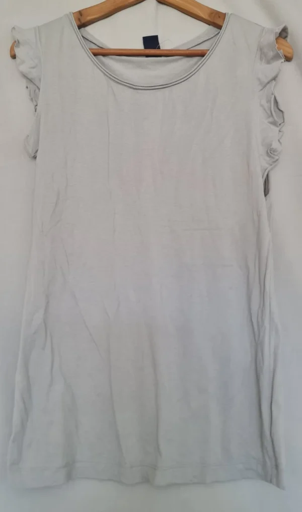 GAP Women’s Grey Flutter Sleeve T-Shirt Top L UK 16-18