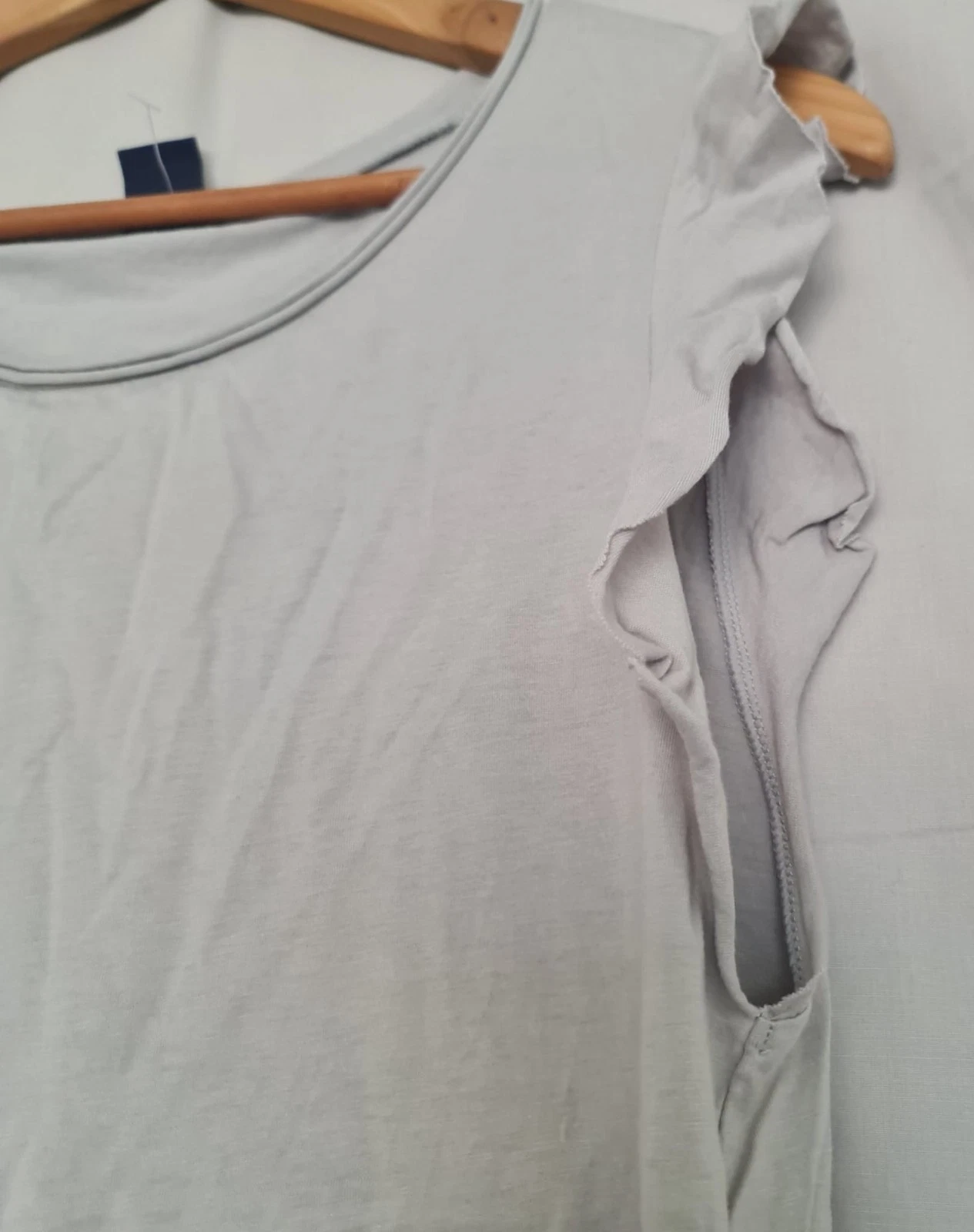 GAP Women’s Grey Flutter Sleeve T-Shirt Top L UK 16-18 - Image 2