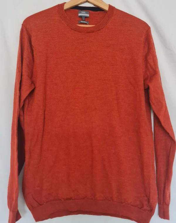Next Premium 100% Merino Wool Men’s Crew Neck Jumper Burgundy L