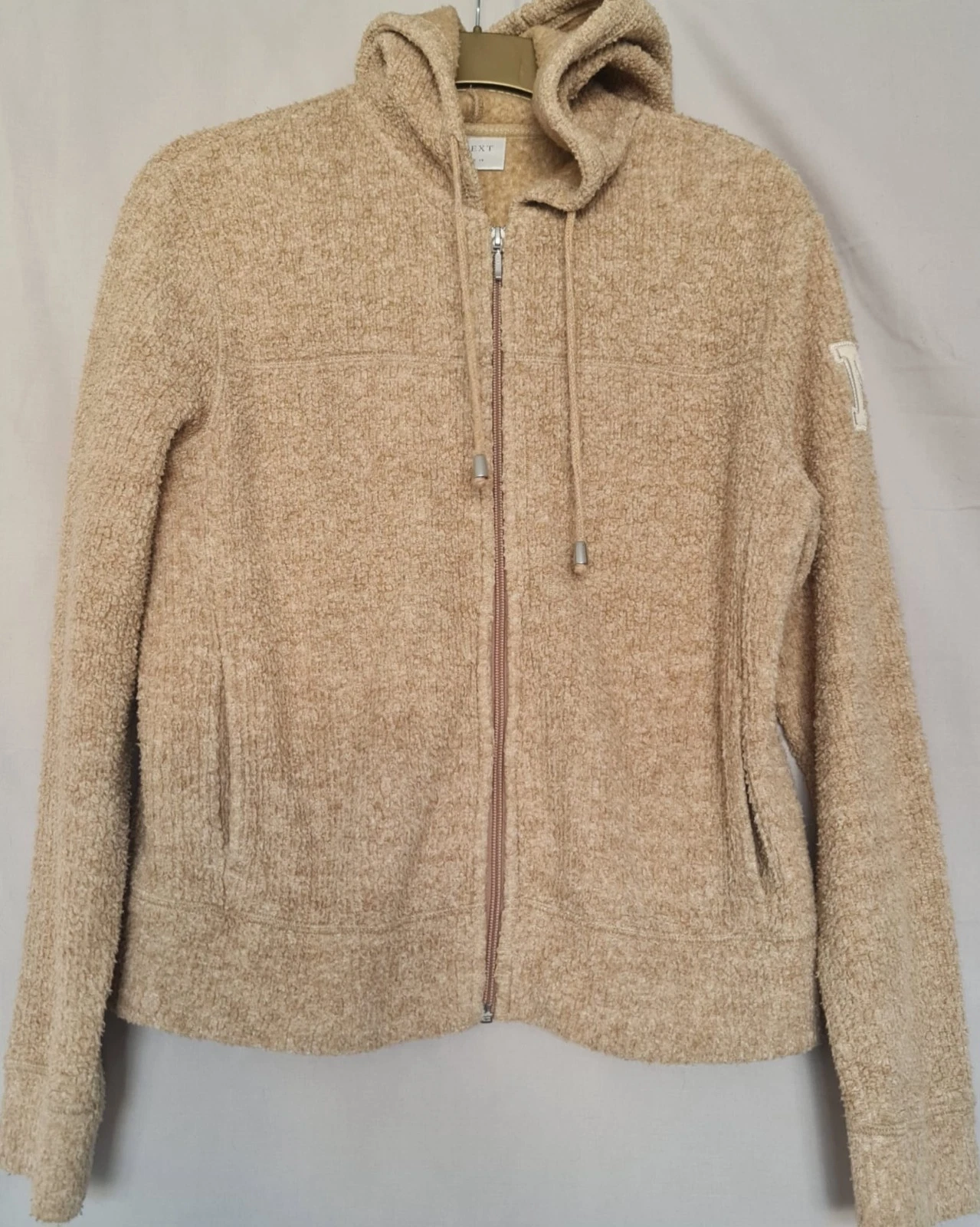 Next Women’s Teddy Fleece Zip Hoodie Beige M / UK 12-14