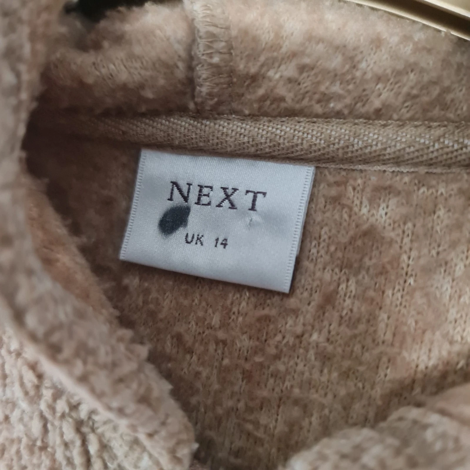 Next Women’s Teddy Fleece Zip Hoodie Beige M / UK 12-14 - Image 3