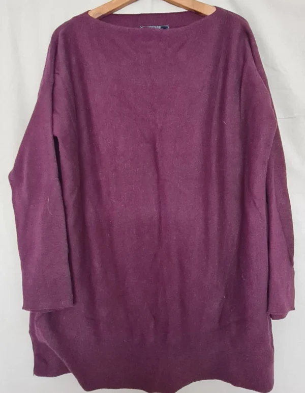 Joules Women’s Oversized Longline Jumper Purple L UK 16-18