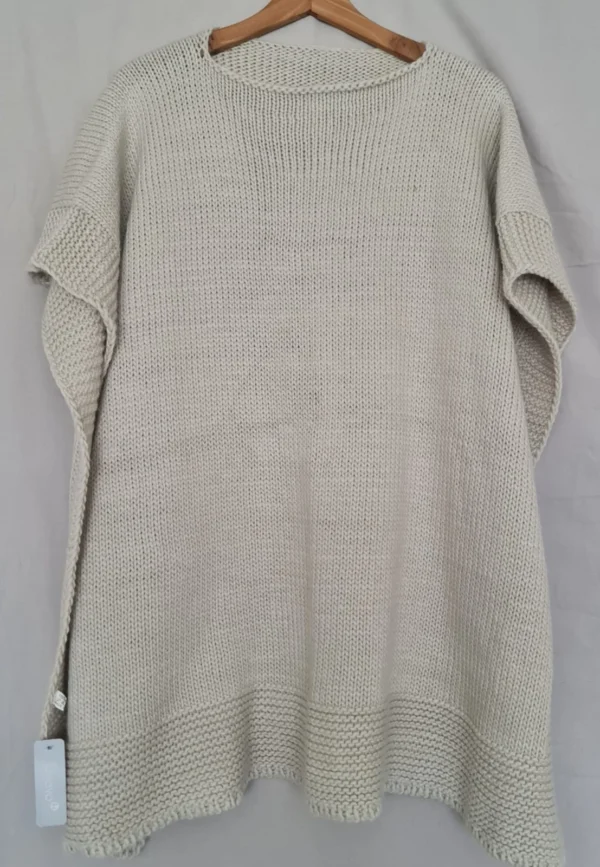 Deevo Women’s Knitted Poncho Cape Cream One Size