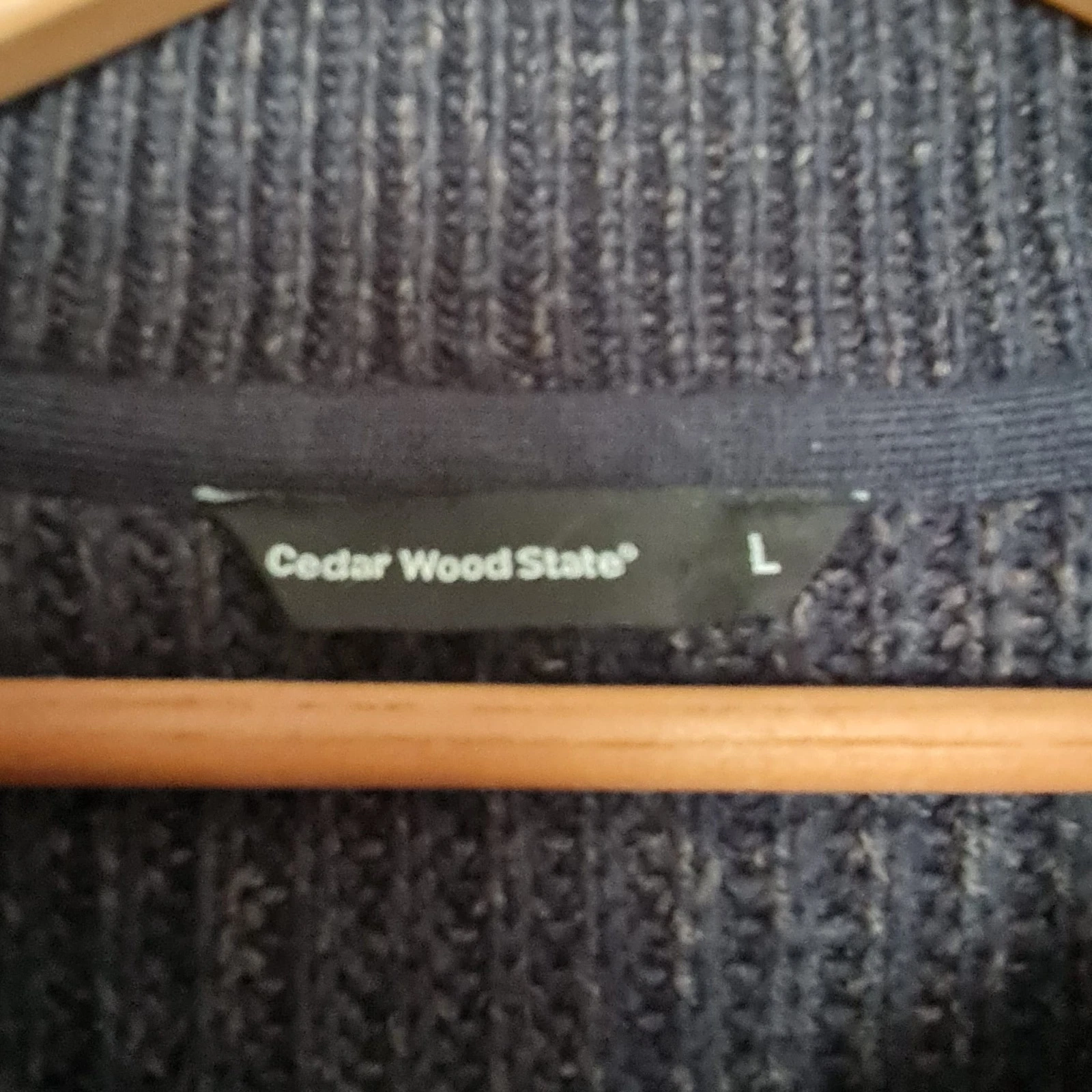 Cedar Wood State Men’s Zip Cardigan Navy L - Image 3