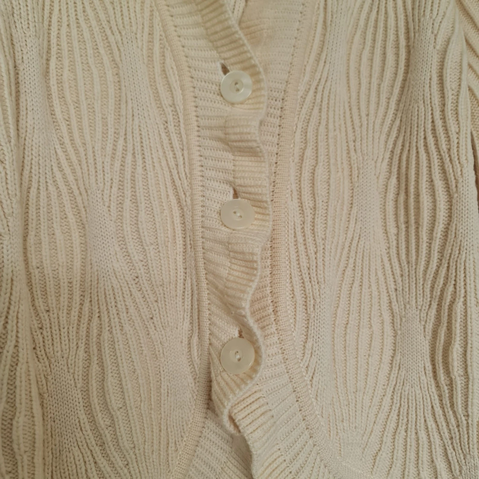 Woolmark Pure Wool Women’s Cardigan Cream XL / UK 20-22 - Image 2