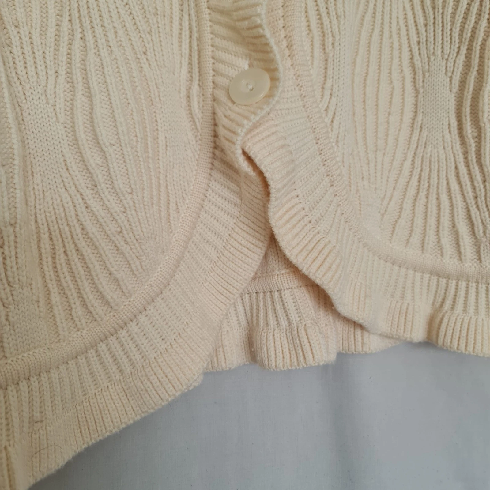 Woolmark Pure Wool Women’s Cardigan Cream XL / UK 20-22 - Image 3