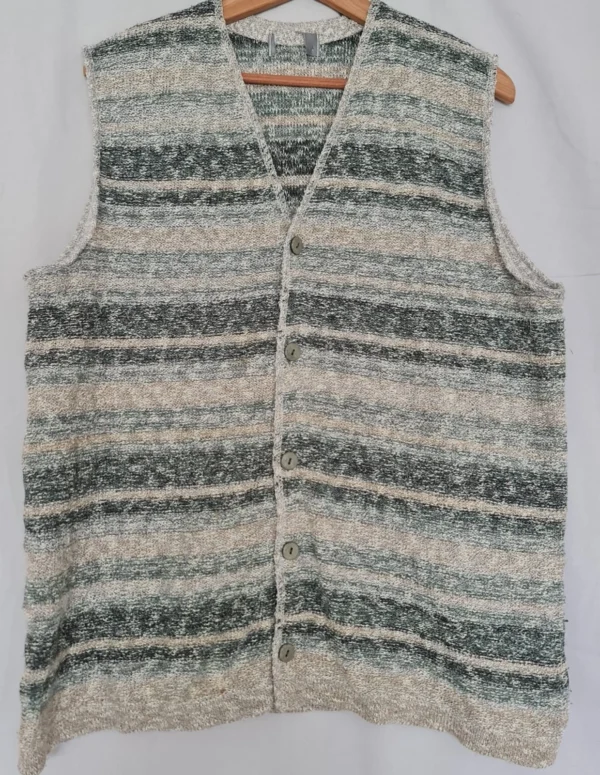 Women’s Sleeveless Button Front Knit Waistcoat L / UK 16-18 Multi