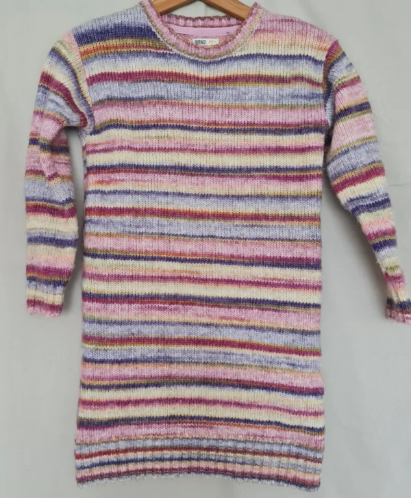 FatFace Kids Striped Knitted Jumper Dress 8 Years 128cm Multi