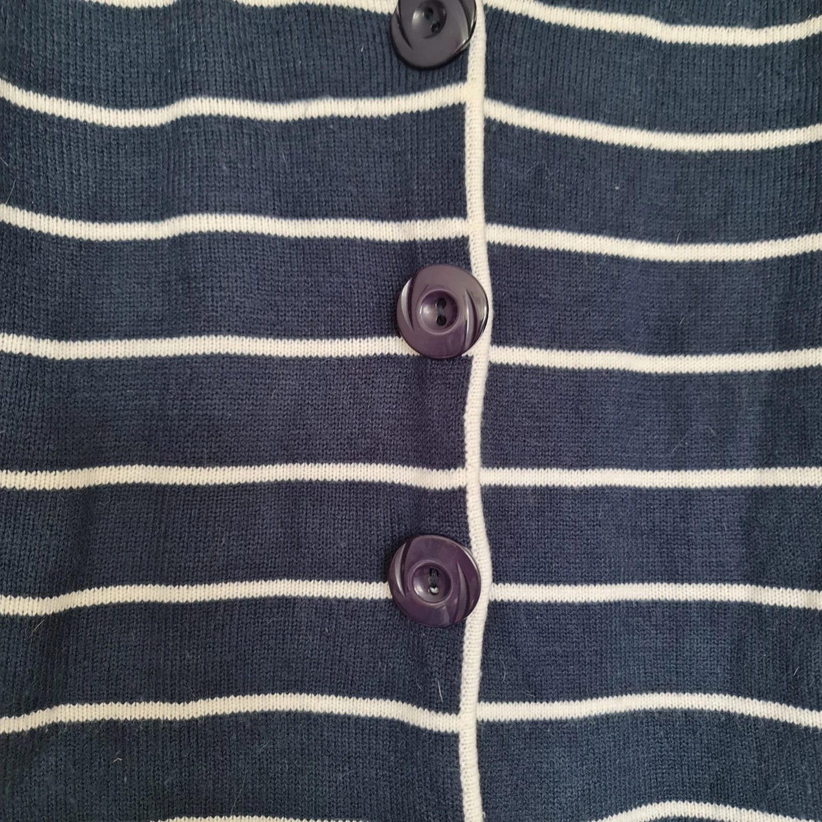 Paramour Women’s Striped Knit Cardigan XL / UK 20-22 Navy White - Image 2