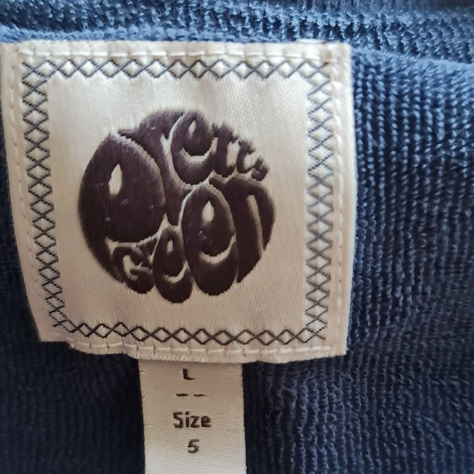 Pretty Green Men’s Navy Velour Polo Shirt Size L - Image 2