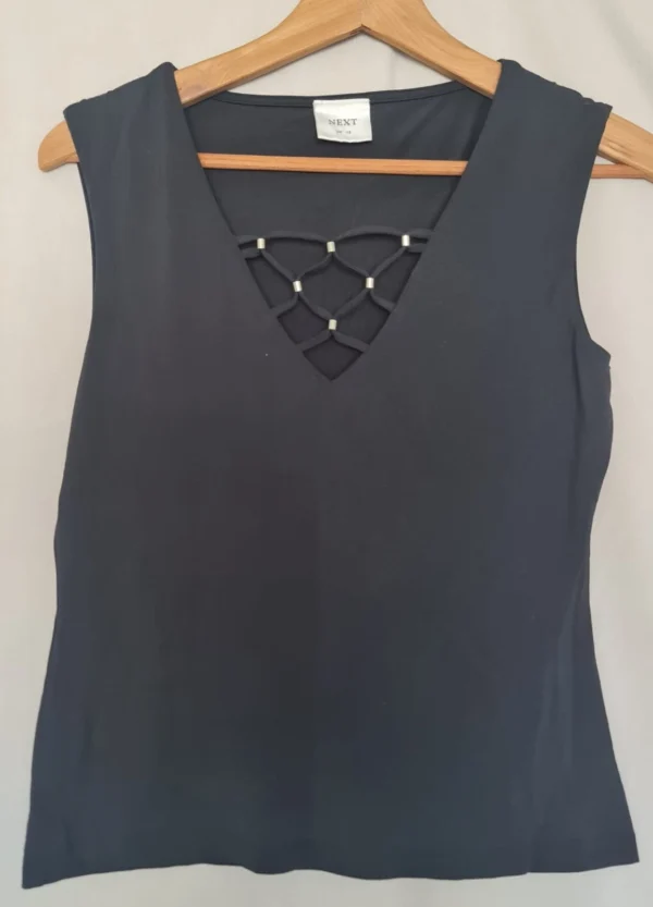 Next Women’s Sleeveless V-Neck Top Black M / UK 12-14