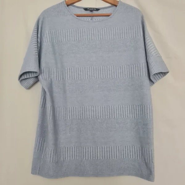 Bonmarché Women’s Textured Knit Short Sleeve Jumper Light UK 12