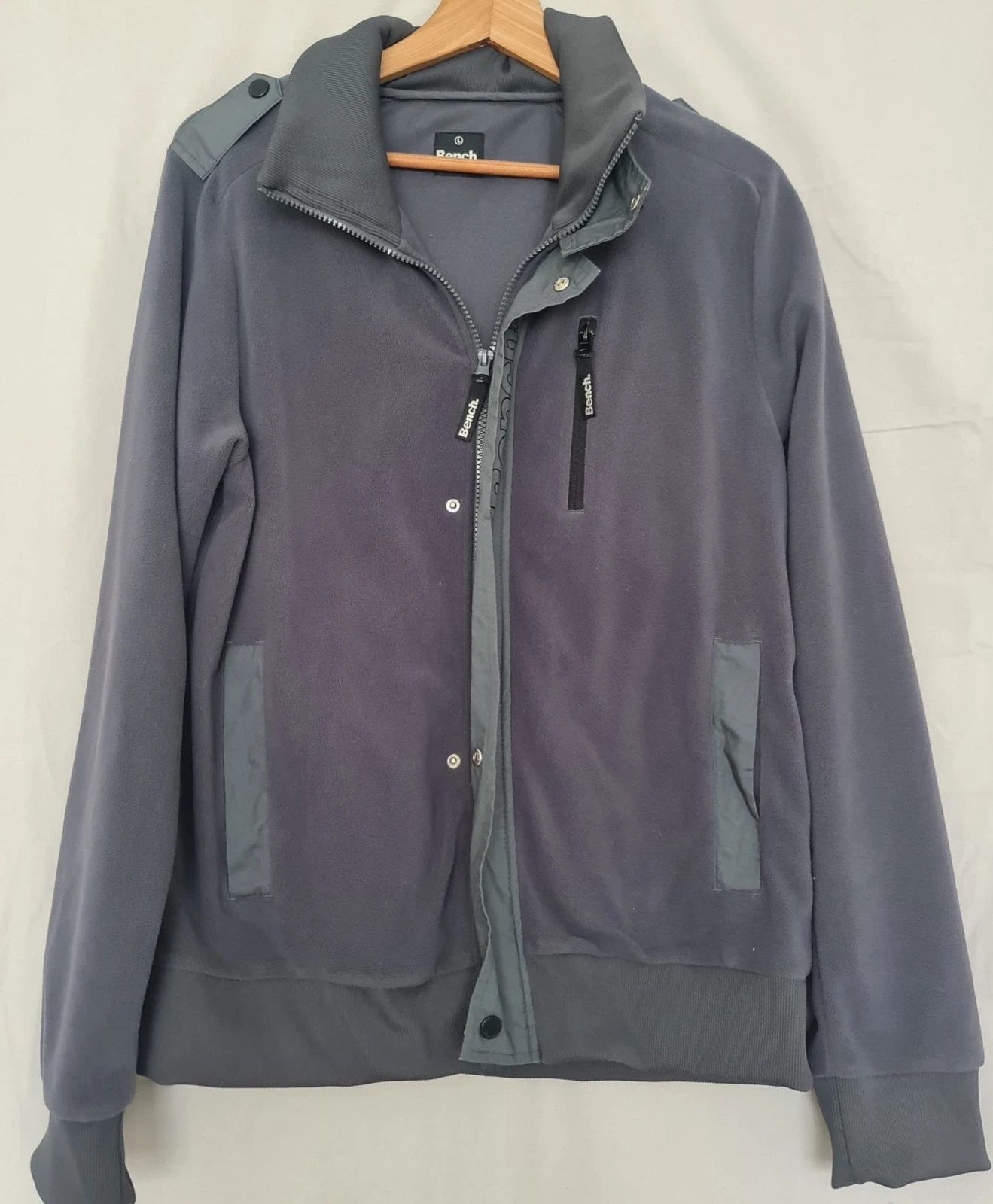 Bench Men’s Zip Up Sweatshirt Jacket Navy Black L