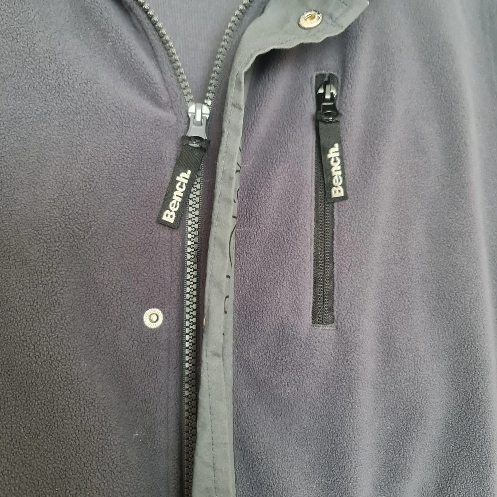 Bench Men’s Zip Up Sweatshirt Jacket Navy Black L - Image 2