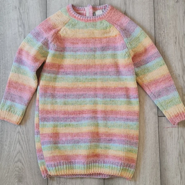 Next Girls Rainbow Knitted Dress 4 Years 104cm Multicolour