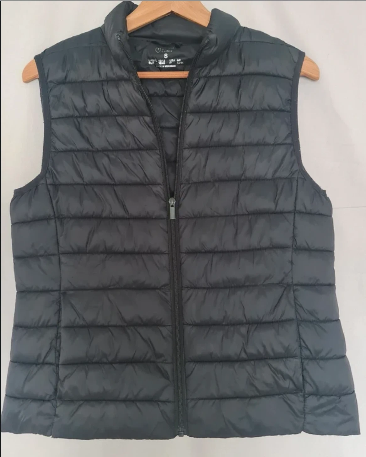 Black Padded Gilet Lightweight Zip Vest Primark Women’s UK 8-10