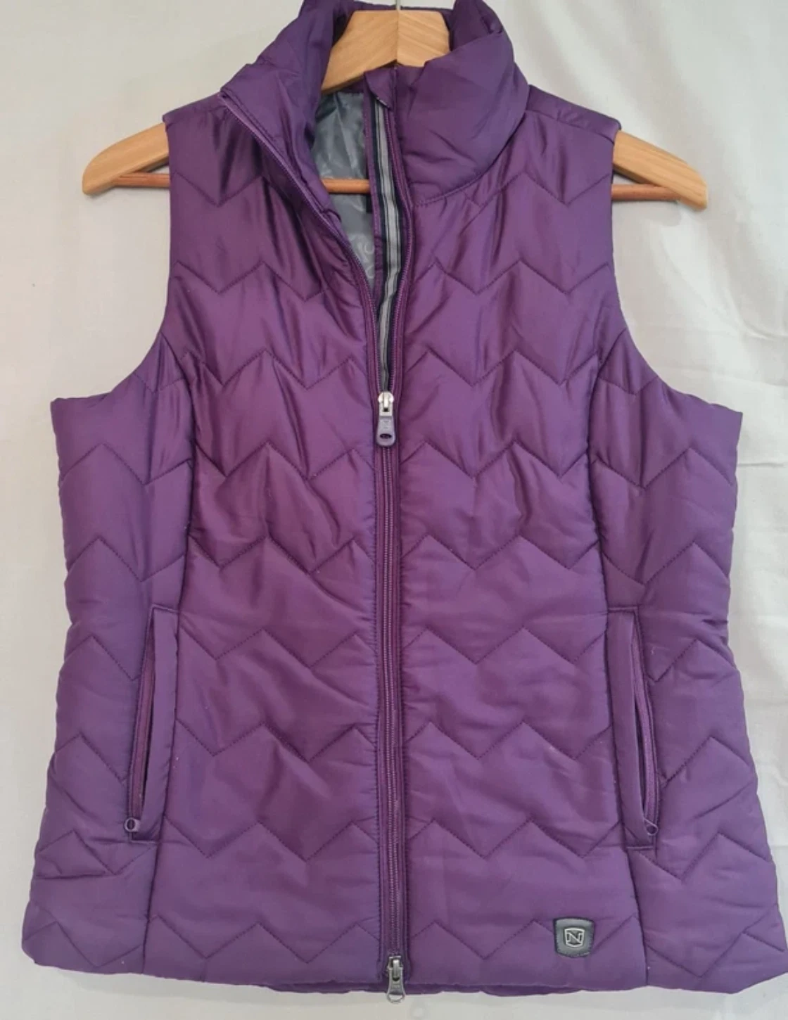 Quilted Gilet Bodywarmer Zip Padded Purple Noble UK 12-14
