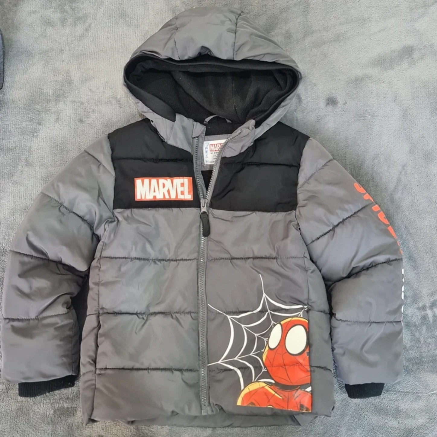 Marvel Spider-Man Puffer Jacket Hooded Boys 4-5 Years / 104-110cm