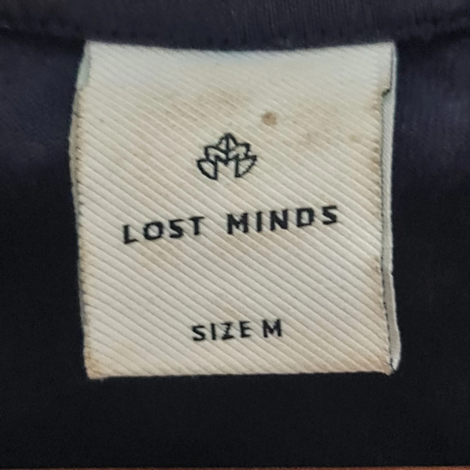 Lost Minds Men’s Vertical Stripe Graphic T-Shirt Navy Brown M - Image 3