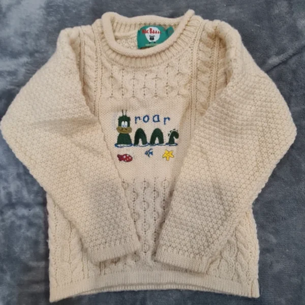 Wool Dinosaur Knit Jumper Cream Mac Baaaa.. 5Y / 110 cm