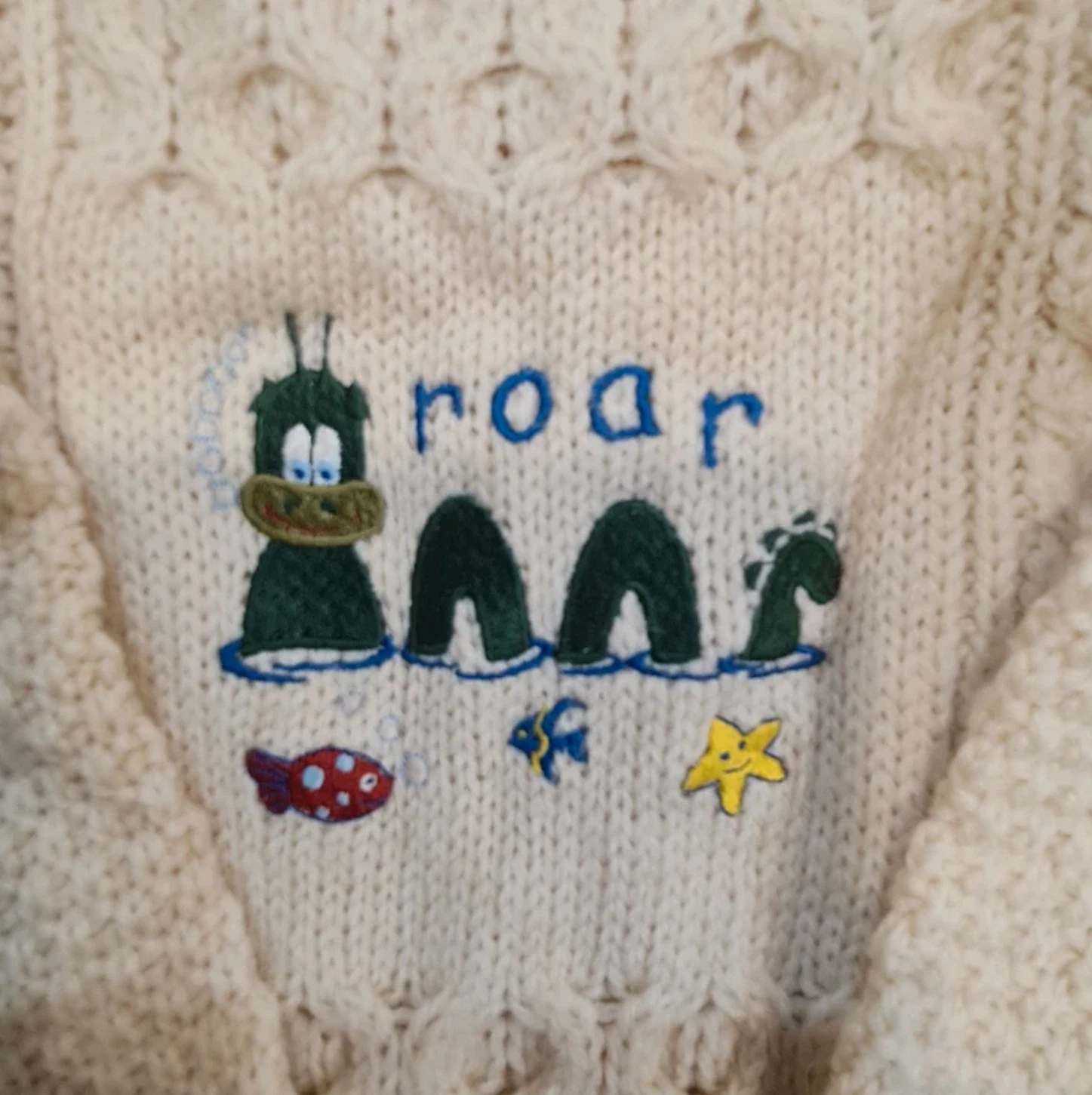 Wool Dinosaur Knit Jumper Cream Mac Baaaa.. 5Y / 110 cm - Image 2
