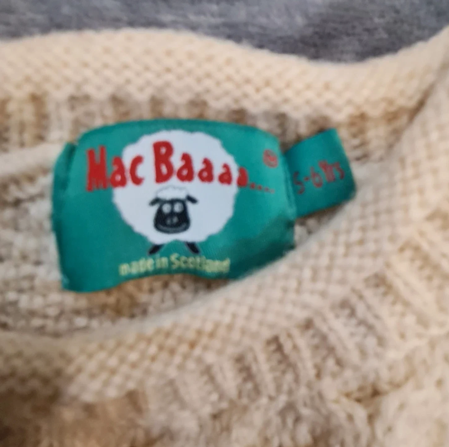 Wool Dinosaur Knit Jumper Cream Mac Baaaa.. 5Y / 110 cm - Image 3