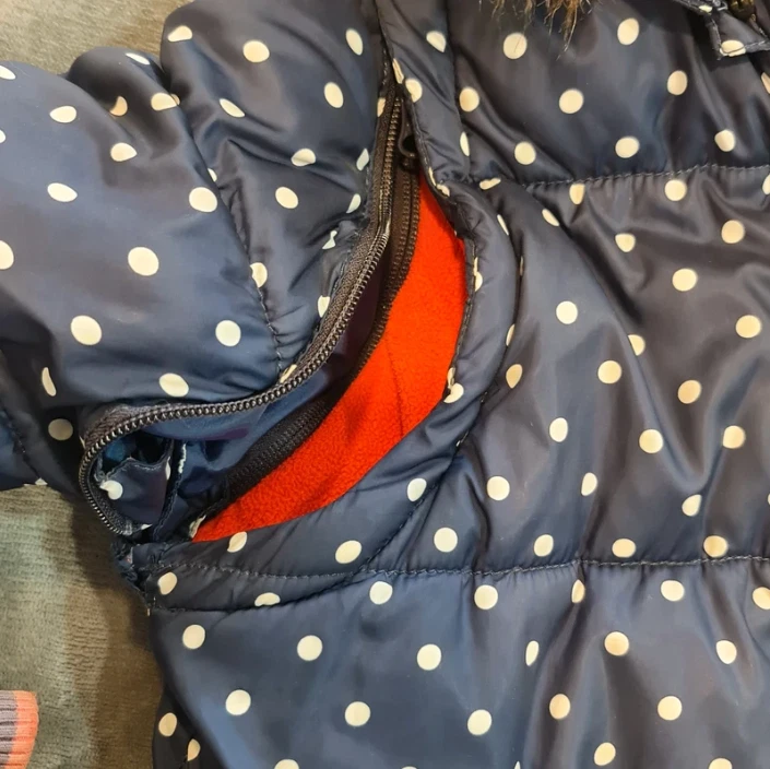 Polka Dot Puffer Jacket Faux Fur Hood Joules 11 Years / 146 cm - Image 2