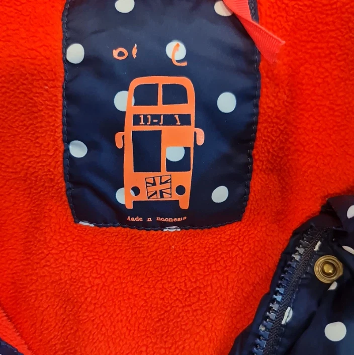 Polka Dot Puffer Jacket Faux Fur Hood Joules 11 Years / 146 cm - Image 3
