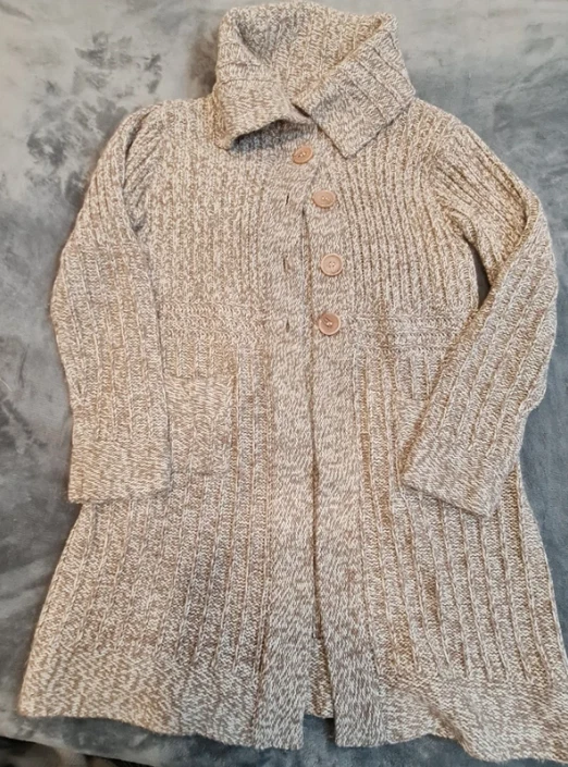 Chunky Knit Cardigan Coat Button Front Mia Moda S / UK 8-10