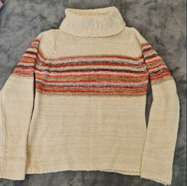 Roll Neck Knit Jumper Striped Pattern St. Bernard M / UK 12-14