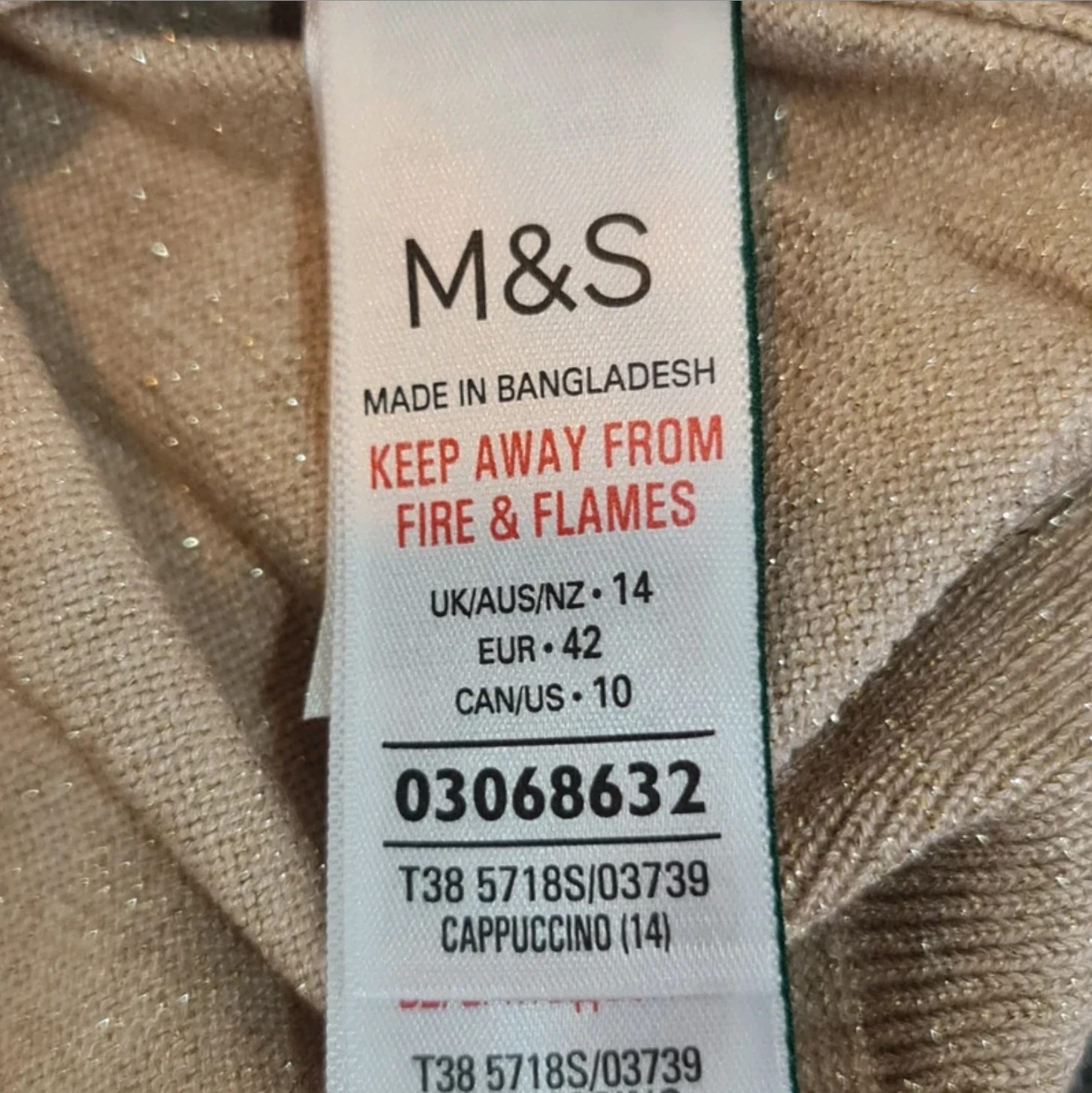 Shimmer Knit Cardigan Button Front Gold M&S M / UK 12-14 - Image 2