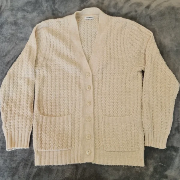 Vintage Knit Cardigan Textured Button Front Damart M / UK 12-14