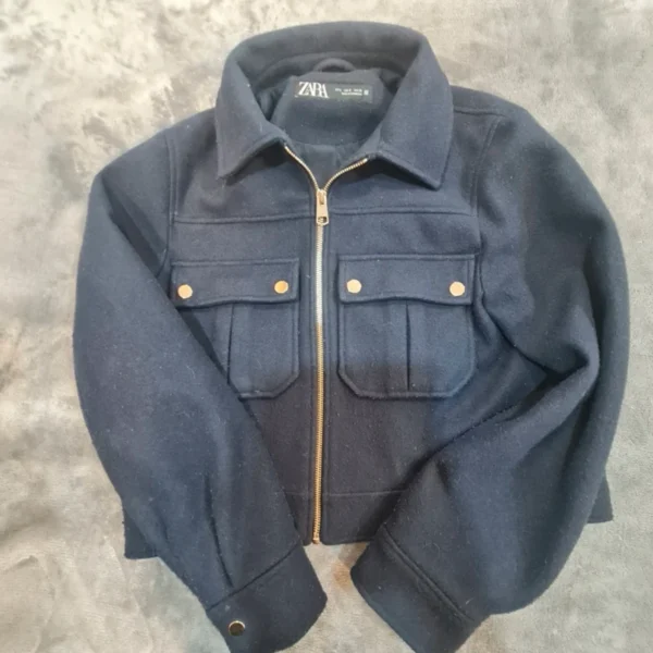 Zip Up Jacket Military Style Zara S / UK 8-10