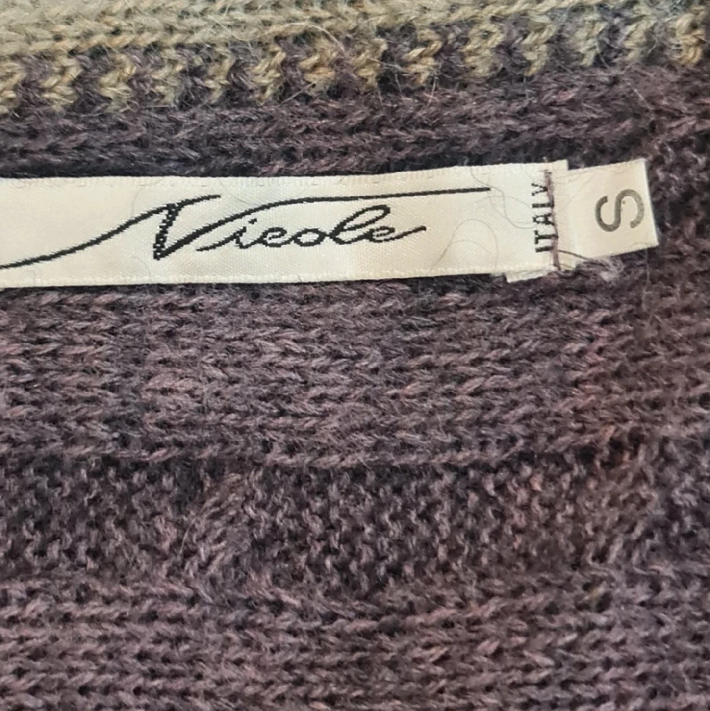 Chunky Knit Cardigan Open Front Brown Beige Nicole S / UK 8-10 - Image 3