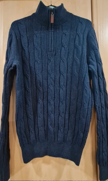 Crew Clothing Company Men’s Jumper Navy Cable Knit S