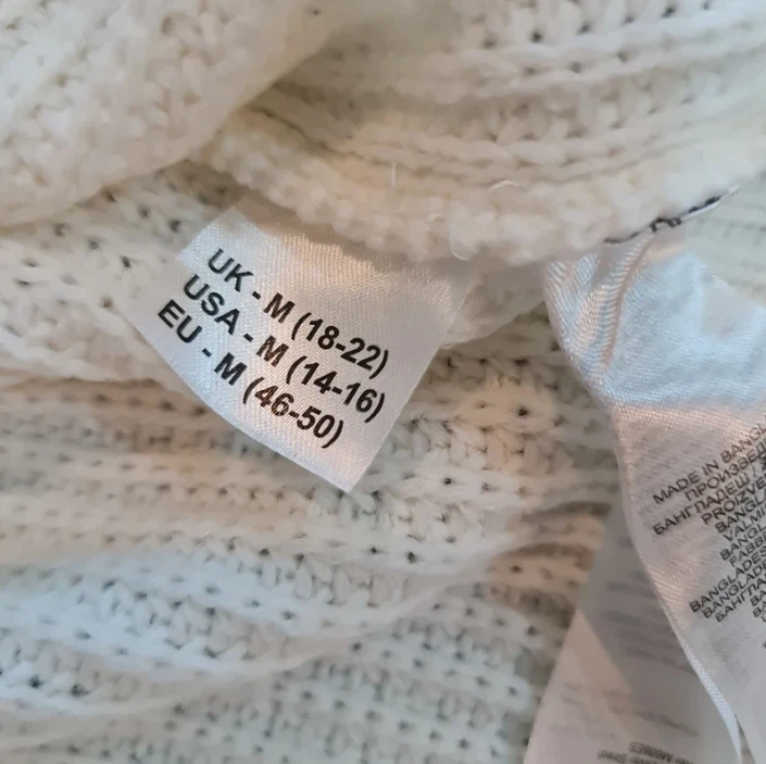 JD Williams Women’s Chunky Knit Jumper Cream Button UK 18-22 - Image 3