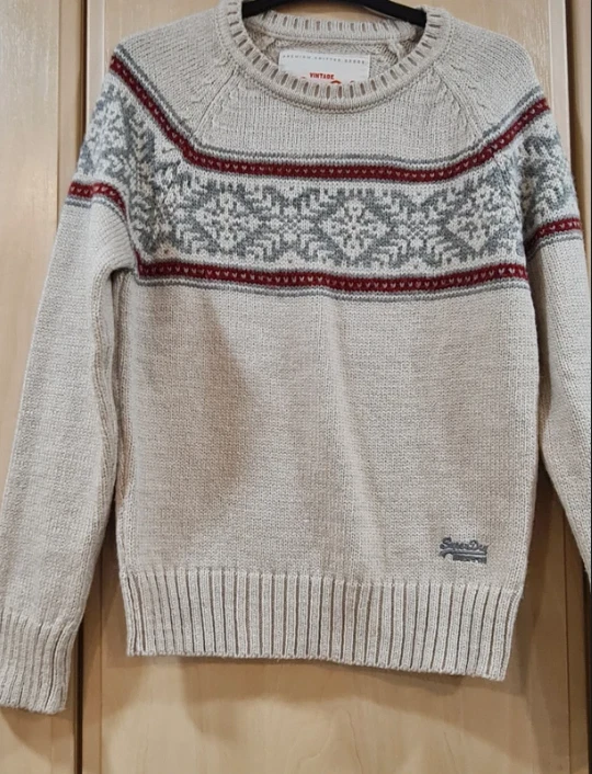 Superdry Women’s Nordic Knit Jumper Cream Patterned S / UK 8-10
