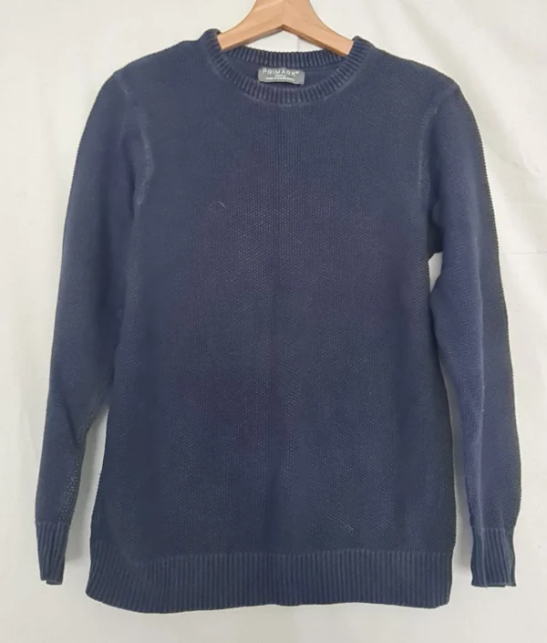Primark Men’s Textured Knit Crew Neck Jumper Navy Size S