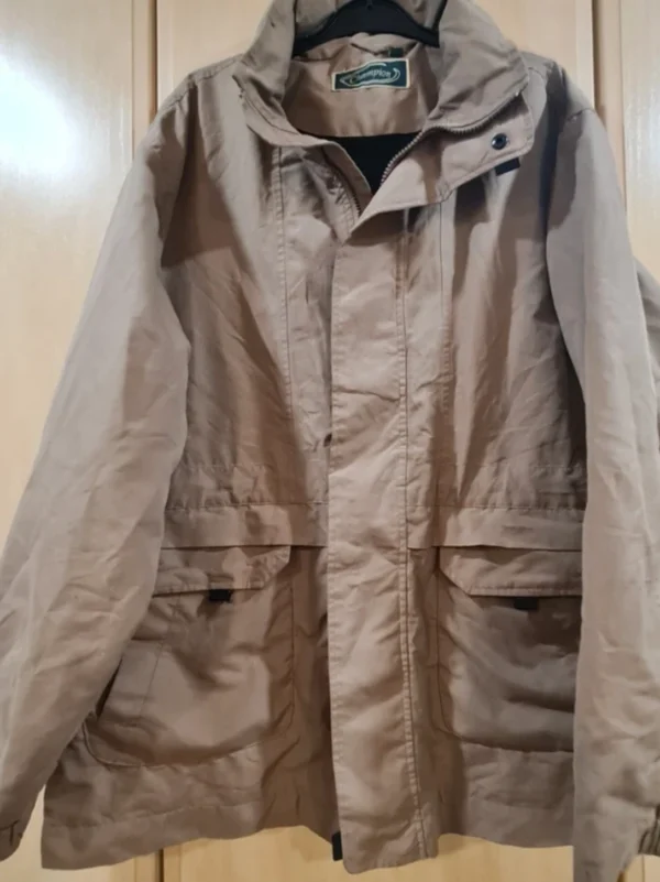 Champion Men’s Jacket Beige Utility Coat L Casual Full Zip