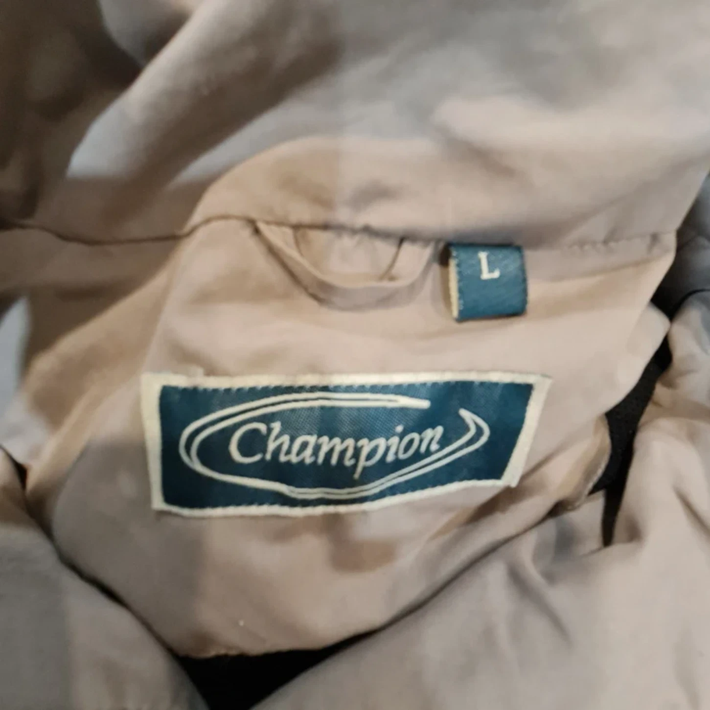 Champion Men’s Jacket Beige Utility Coat L Casual Full Zip - Image 2