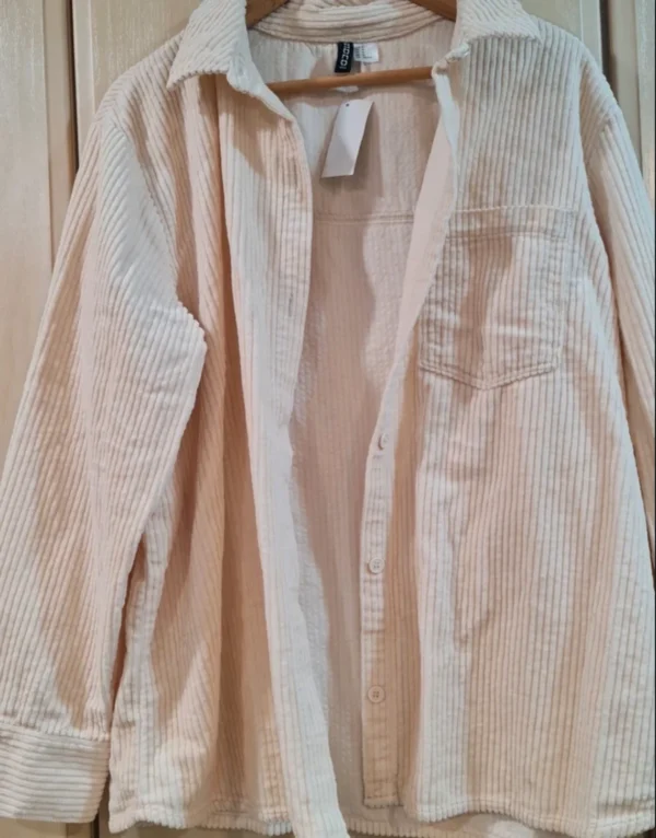 H&M Divided Women’s Cream Cord Shirt Overshirt M / UK 12-14