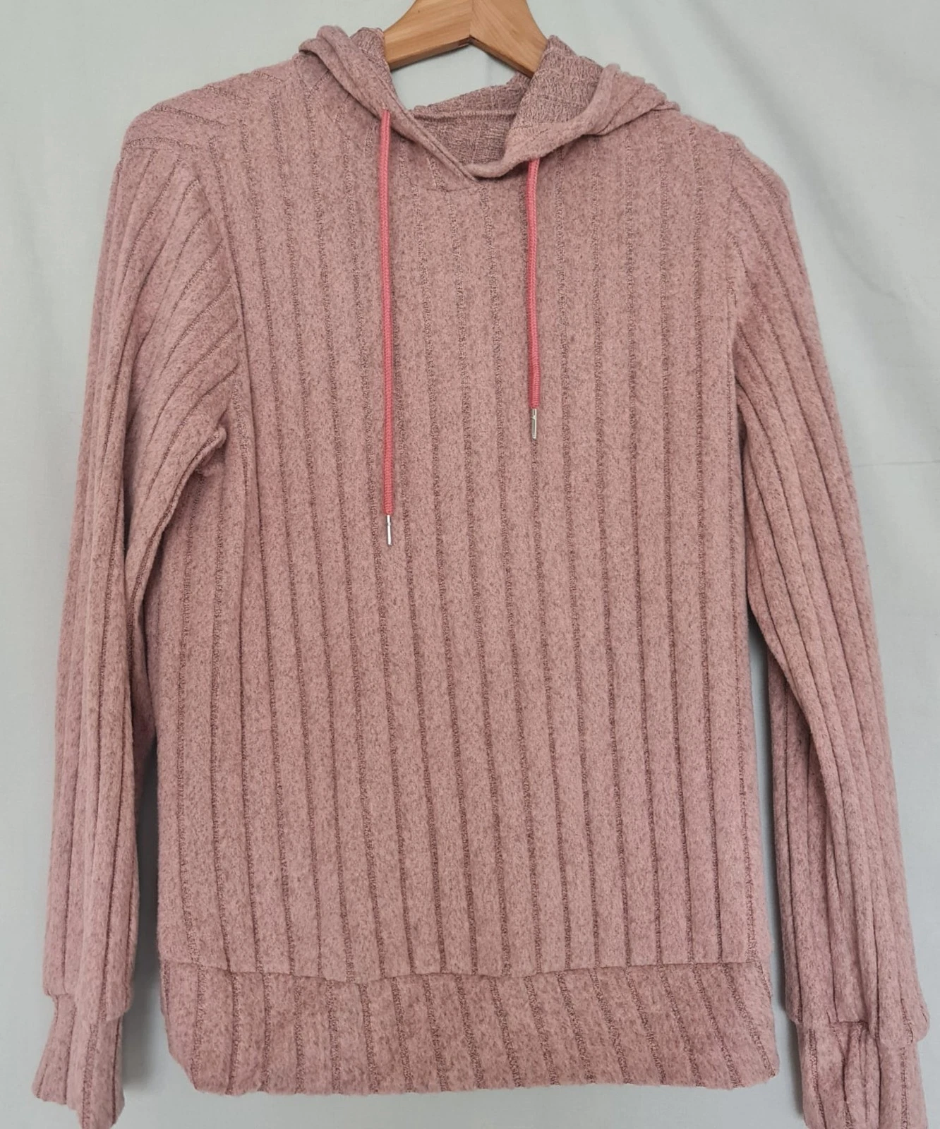 Soft Ribbed Women’s Hooded Jumper Rose Pink M UK 12-14